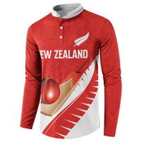 Custom New Zealand Cricket Button Sweatshirt Kiwi Birds Haka Dance Red Fern Sporty Style LT03 - Polynesian Pride