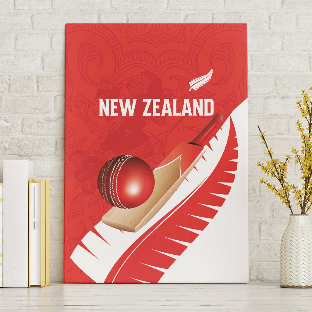 New Zealand Cricket Canvas Wall Art Kiwi Birds Haka Dance Red Fern Sporty Style LT03 Without Frame Red - Polynesian Pride