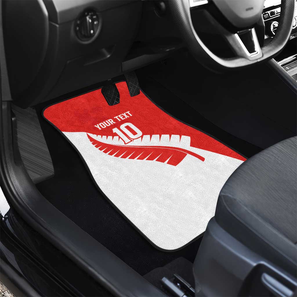 Custom New Zealand Cricket Car Mats Kiwi Birds Haka Dance Red Fern Sporty Style LT03 - Polynesian Pride