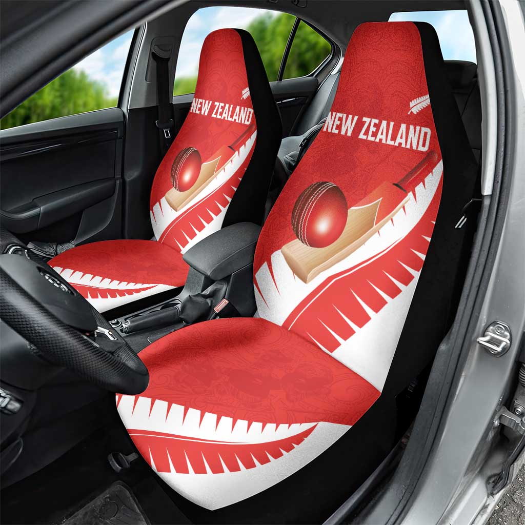 New Zealand Cricket Car Seat Cover Kiwi Birds Haka Dance Red Fern Sporty Style LT03 - Polynesian Pride