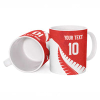 Custom New Zealand Cricket Ceramic Mug Kiwi Birds Haka Dance Red Fern Sporty Style LT03 - Polynesian Pride