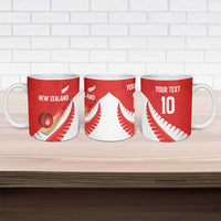 Custom New Zealand Cricket Ceramic Mug Kiwi Birds Haka Dance Red Fern Sporty Style LT03 - Polynesian Pride