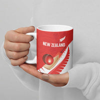 Custom New Zealand Cricket Ceramic Mug Kiwi Birds Haka Dance Red Fern Sporty Style LT03 - Polynesian Pride