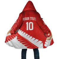 Custom New Zealand Cricket Cloak Kiwi Birds Haka Dance Red Fern Sporty Style LT03 Unisex Red - Polynesian Pride