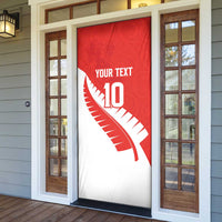 Custom New Zealand Cricket Door Cover Kiwi Birds Haka Dance Red Fern Sporty Style LT03 - Polynesian Pride