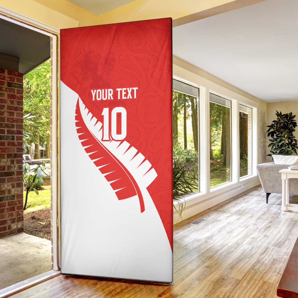 Custom New Zealand Cricket Door Cover Kiwi Birds Haka Dance Red Fern Sporty Style LT03 - Polynesian Pride