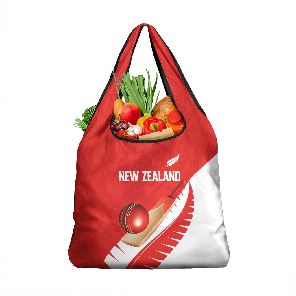 New Zealand Cricket Grocery Bag Kiwi Birds Haka Dance Red Fern Sporty Style LT03 1-pack One Size Red - Polynesian Pride