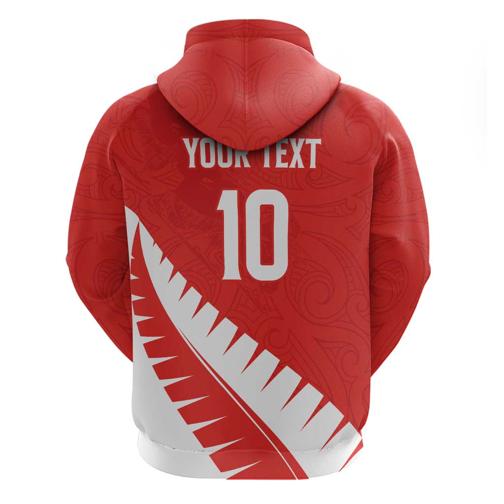 Custom New Zealand Cricket Hoodie Kiwi Birds Haka Dance Red Fern Sporty Style LT03 - Polynesian Pride