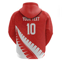 Custom New Zealand Cricket Hoodie Kiwi Birds Haka Dance Red Fern Sporty Style LT03 - Polynesian Pride