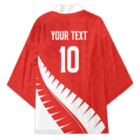 Custom New Zealand Cricket Kimono Kiwi Birds Haka Dance Red Fern Sporty Style LT03 - Polynesian Pride