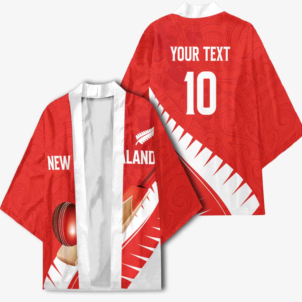 Custom New Zealand Cricket Kimono Kiwi Birds Haka Dance Red Fern Sporty Style LT03 - Polynesian Pride
