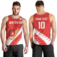Custom New Zealand Cricket Men Tank Top Kiwi Birds Haka Dance Red Fern Sporty Style LT03 - Polynesian Pride