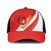 New Zealand Cricket Mesh Trucker Cap Kiwi Birds Haka Dance Red Fern Sporty Style LT03 One Size Black Red - Polynesian Pride