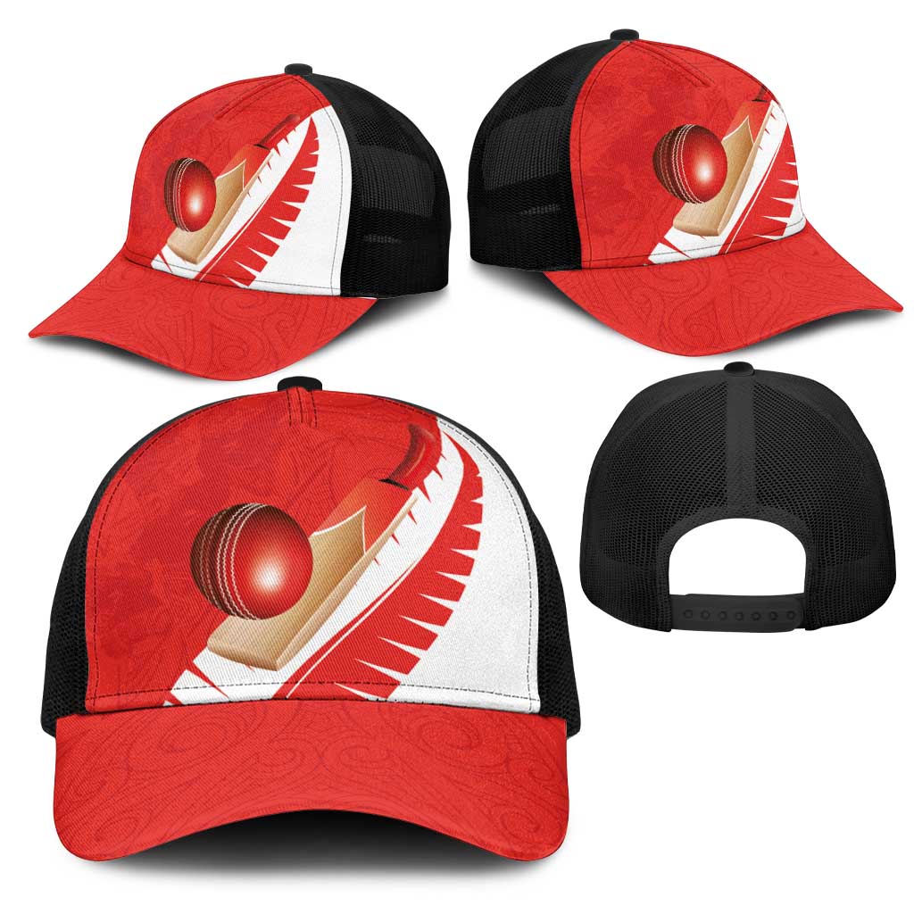 New Zealand Cricket Mesh Trucker Cap Kiwi Birds Haka Dance Red Fern Sporty Style LT03 - Polynesian Pride