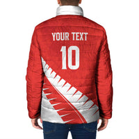 Custom New Zealand Cricket Padded Jacket Kiwi Birds Haka Dance Red Fern Sporty Style LT03 - Polynesian Pride