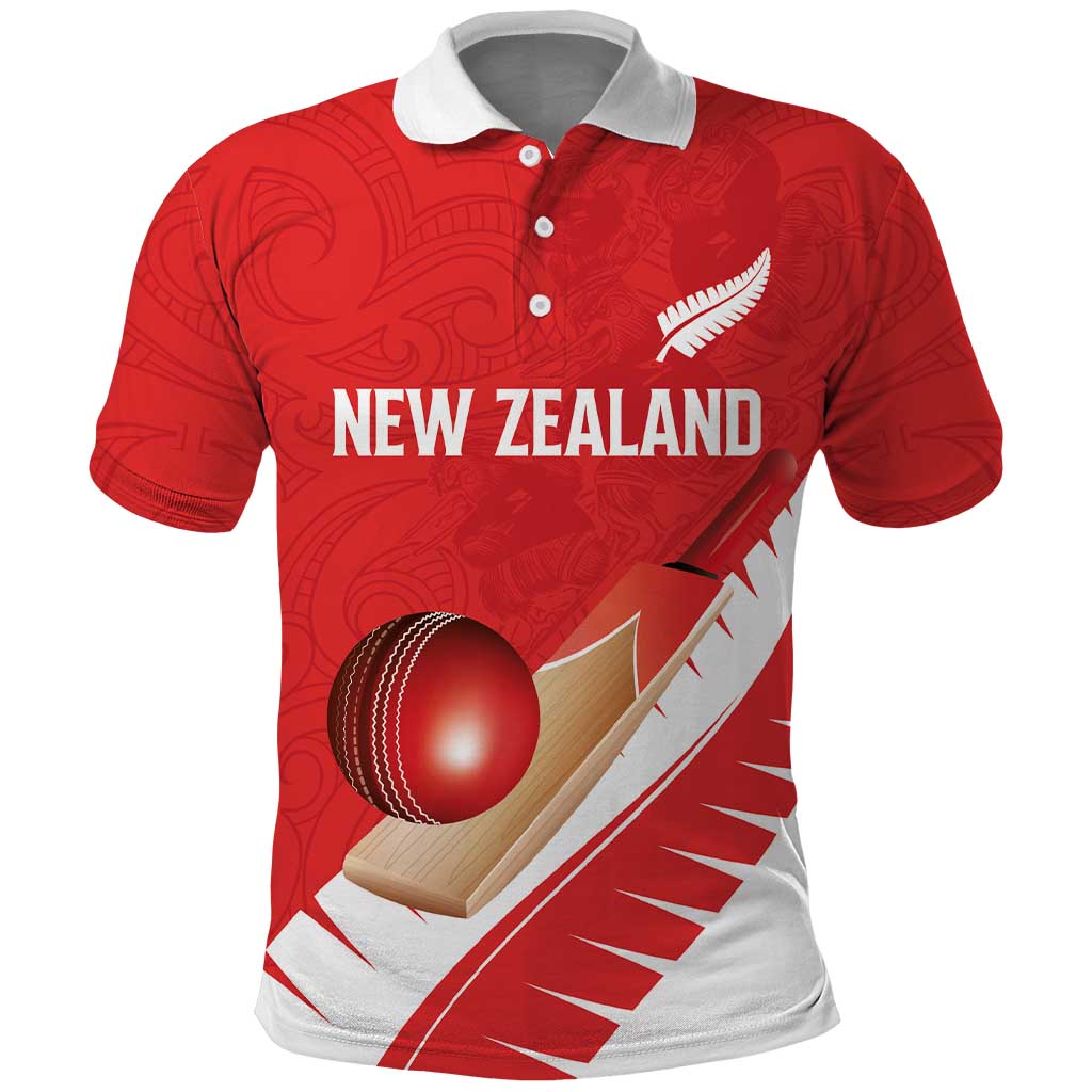 Custom New Zealand Cricket Polo Shirt Kiwi Birds Haka Dance Red Fern Sporty Style LT03 Red - Polynesian Pride