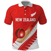 Custom New Zealand Cricket Polo Shirt Kiwi Birds Haka Dance Red Fern Sporty Style LT03 Red - Polynesian Pride