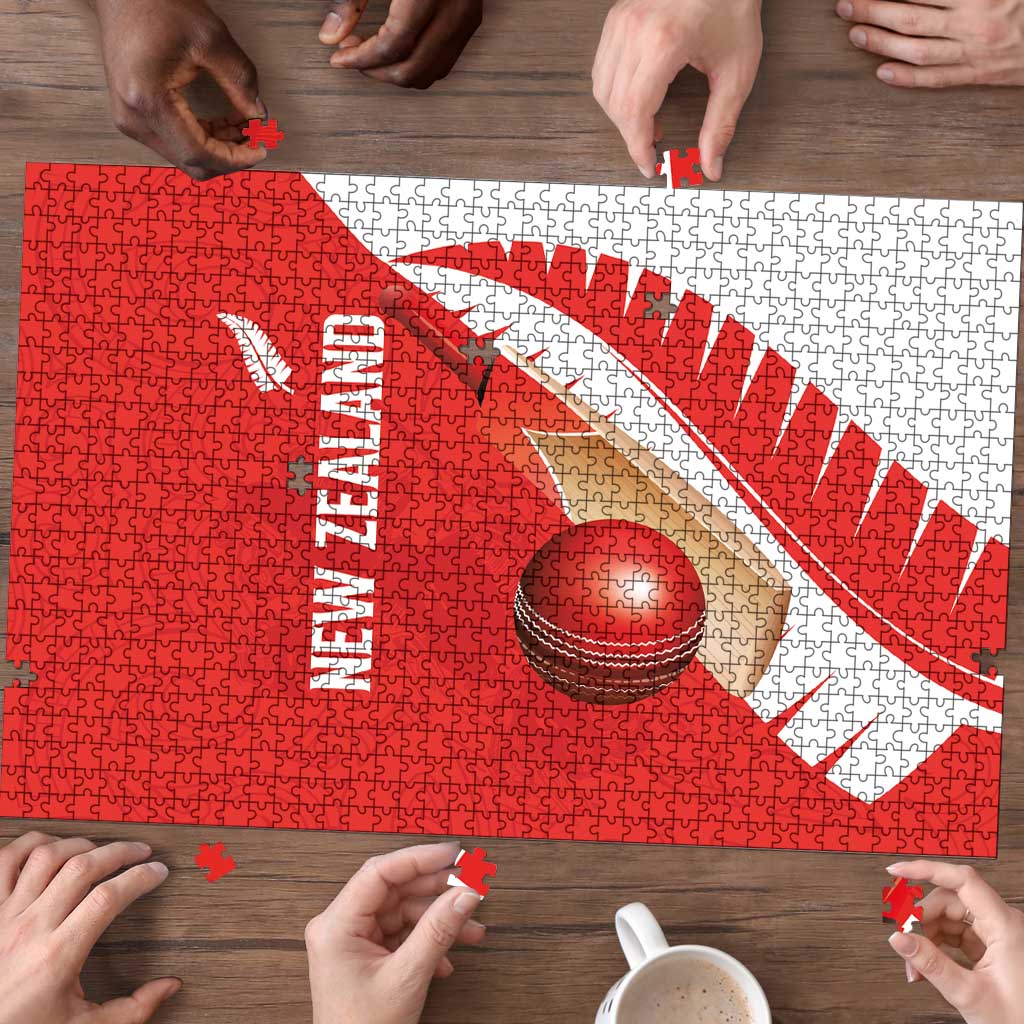 New Zealand Cricket Puzzle Kiwi Birds Haka Dance Red Fern Sporty Style LT03 - Polynesian Pride