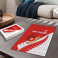 New Zealand Cricket Puzzle Kiwi Birds Haka Dance Red Fern Sporty Style LT03 - Polynesian Pride