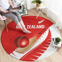 New Zealand Cricket Round Carpet Kiwi Birds Haka Dance Red Fern Sporty Style LT03 - Polynesian Pride