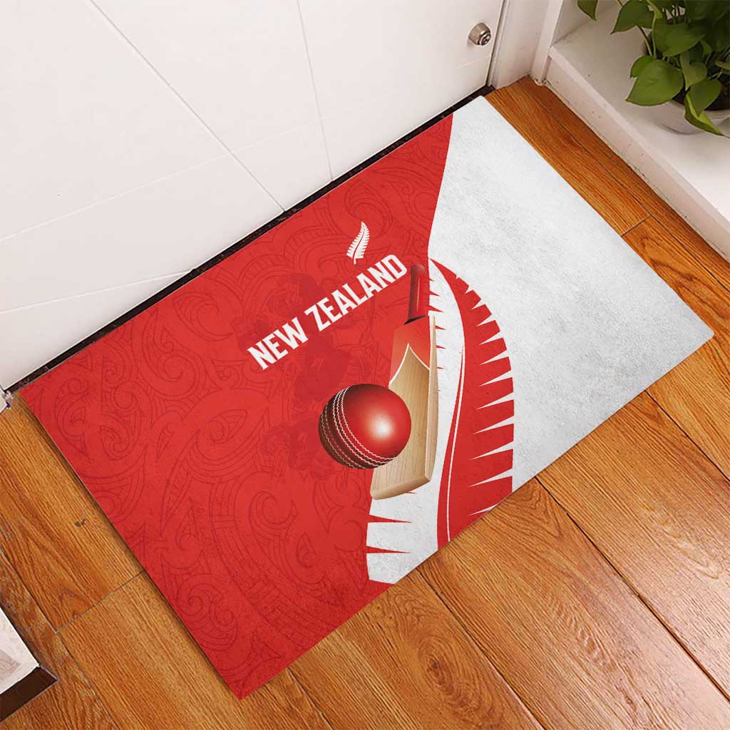 New Zealand Cricket Rubber Doormat Kiwi Birds Haka Dance Red Fern Sporty Style LT03 - Polynesian Pride