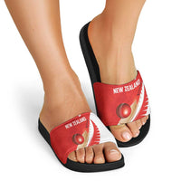 New Zealand Cricket Slide Sandals Kiwi Birds Haka Dance Red Fern Sporty Style LT03 - Polynesian Pride