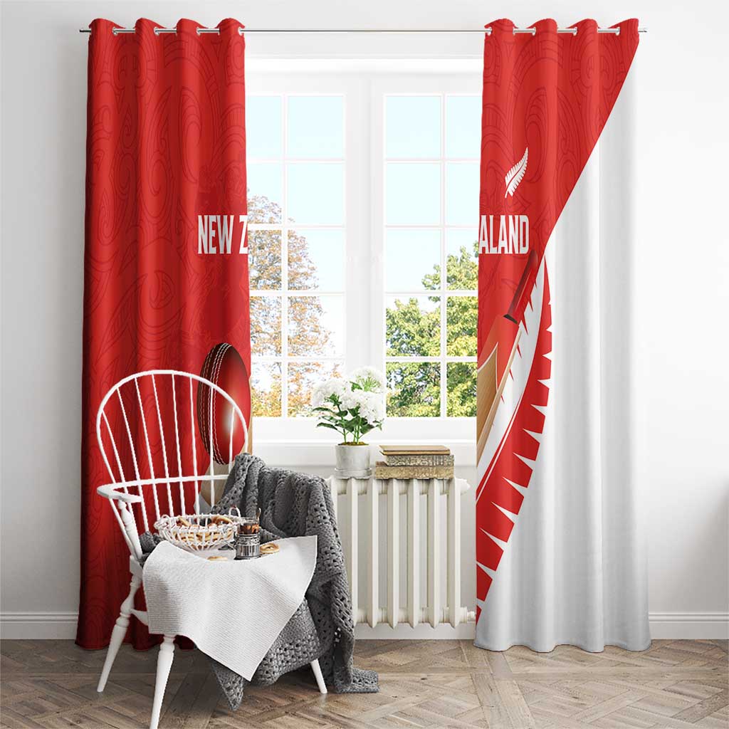 New Zealand Cricket Window Curtain Kiwi Birds Haka Dance Red Fern Sporty Style LT03 - Polynesian Pride