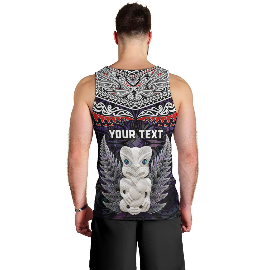 New Zealand Hei Tiki Men Tank Top Maori Purple Papua Shell Pattern LT03 - Polynesian Pride