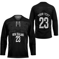 New Zealand Basketball Ta Moko Tribal Custom Hockey Jersey LT03 - Polynesian Pride