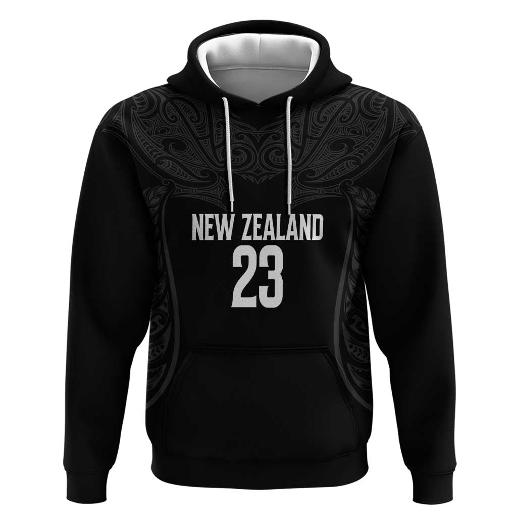 New Zealand Basketball Ta Moko Tribal Custom Hoodie LT03 Pullover Hoodie Black - Polynesian Pride