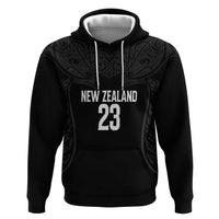New Zealand Basketball Ta Moko Tribal Custom Hoodie LT03 Pullover Hoodie Black - Polynesian Pride