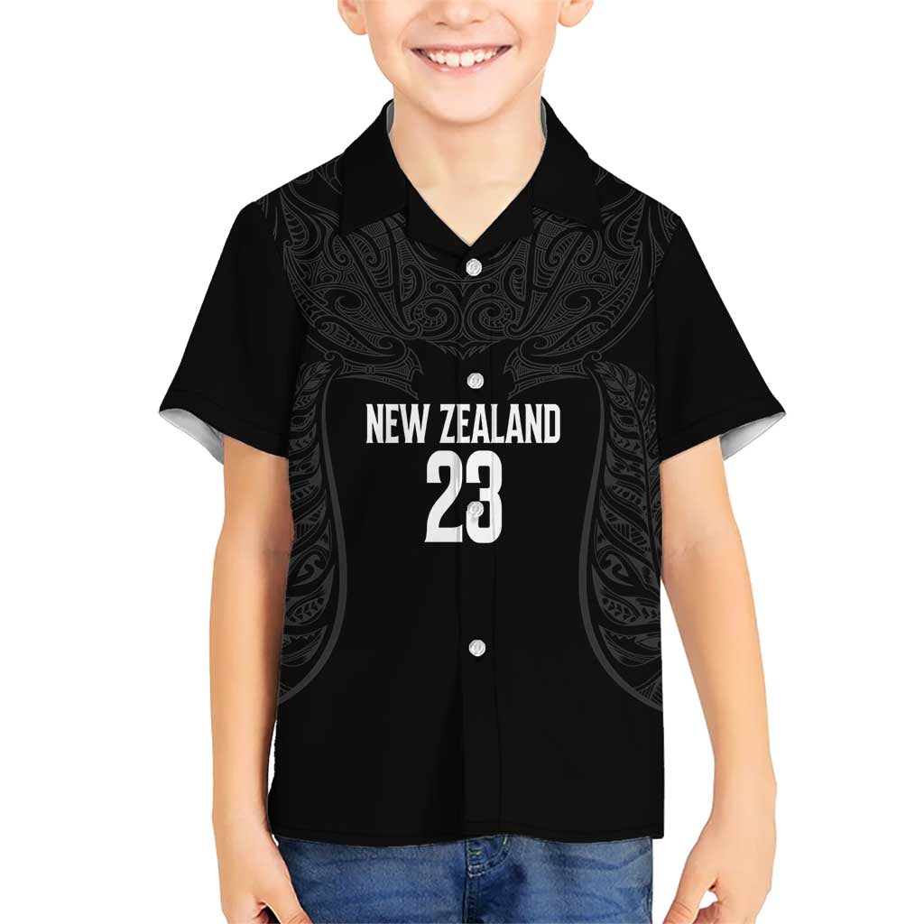 New Zealand Basketball Ta Moko Tribal Custom Kid Hawaiian Shirt LT03 Kid Black - Polynesian Pride