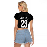 New Zealand Basketball Ta Moko Tribal Custom Raglan Cropped T Shirt LT03 - Polynesian Pride