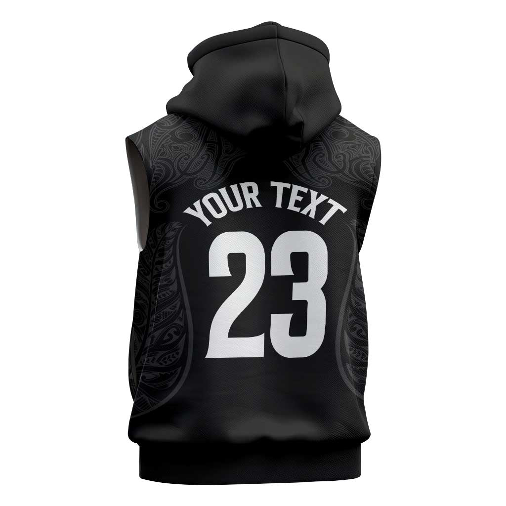 New Zealand Basketball Ta Moko Tribal Custom Sleeveless Zip Hoodie LT03 - Polynesian Pride