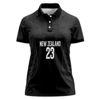 New Zealand Basketball Ta Moko Tribal Custom Women Polo Shirt LT03 Female Black - Polynesian Pride