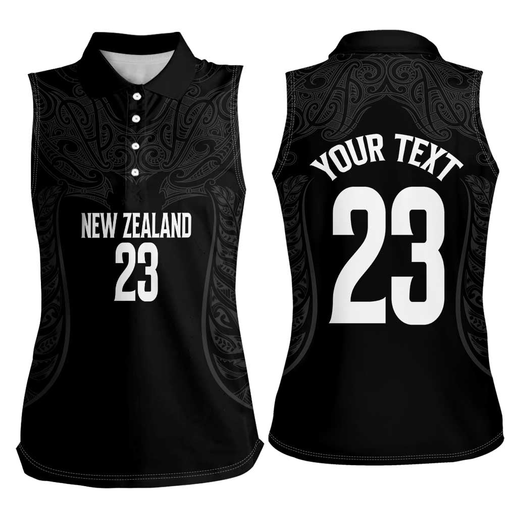 New Zealand Basketball Ta Moko Tribal Custom Women Sleeveless Polo Shirt LT03 - Polynesian Pride