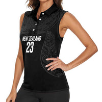 New Zealand Basketball Ta Moko Tribal Custom Women Sleeveless Polo Shirt LT03 - Polynesian Pride