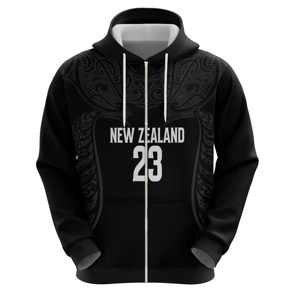 New Zealand Basketball Ta Moko Tribal Custom Zip Hoodie LT03 - Polynesian Pride