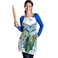 Aotearoa New Zealand Natural Plants Apron Pohutukawa with Silver Ferns Koru Frond Maori Tattoos LT03 - Polynesian Pride