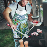 Aotearoa New Zealand Natural Plants Apron Pohutukawa with Silver Ferns Koru Frond Maori Tattoos LT03 - Polynesian Pride