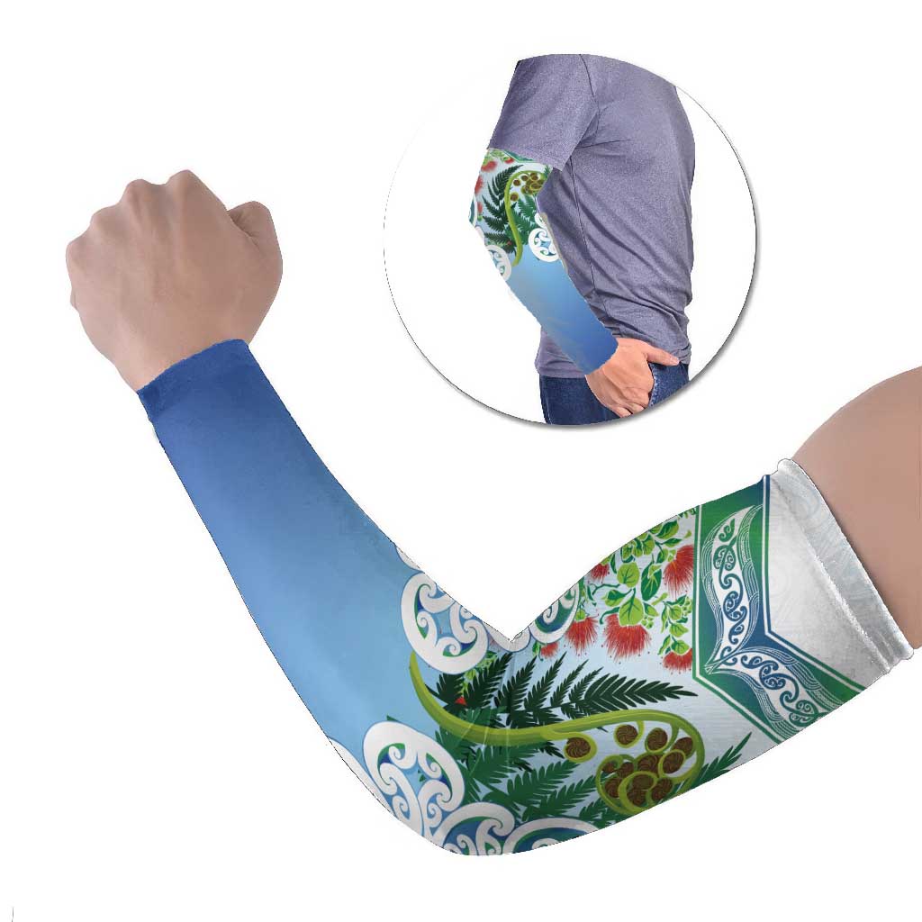Aotearoa New Zealand Natural Plants Arm Sleeves Pohutukawa with Silver Ferns Koru Frond Maori Tattoos