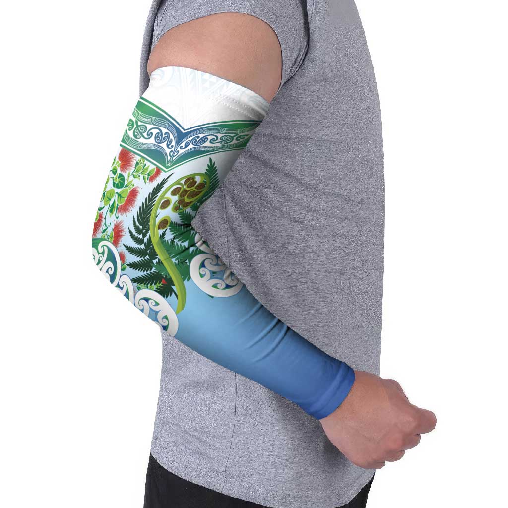 Aotearoa New Zealand Natural Plants Arm Sleeves Pohutukawa with Silver Ferns Koru Frond Maori Tattoos LT03 - Polynesian Pride