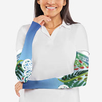 Aotearoa New Zealand Natural Plants Arm Sleeves Pohutukawa with Silver Ferns Koru Frond Maori Tattoos LT03 - Polynesian Pride