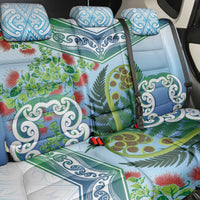 Aotearoa New Zealand Natural Plants Back Car Seat Cover Pohutukawa with Silver Ferns Koru Frond Maori Tattoos LT03 - Polynesian Pride