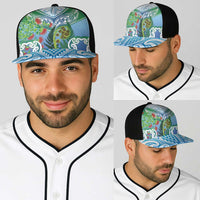 Aotearoa New Zealand Natural Plants Baseball Net Cap Pohutukawa with Silver Ferns Koru Frond Maori Tattoos LT03 - Polynesian Pride