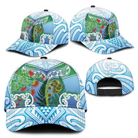 Aotearoa New Zealand Natural Plants Classic Cap Pohutukawa with Silver Ferns Koru Frond Maori Tattoos LT03 - Polynesian Pride