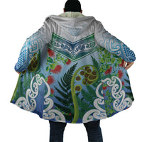 Aotearoa New Zealand Natural Plants Cloak Pohutukawa with Silver Ferns Koru Frond Maori Tattoos LT03 - Polynesian Pride