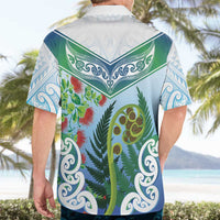 Aotearoa New Zealand Natural Plants Hawaiian Shirt Pohutukawa with Silver Ferns Koru Frond Maori Tattoos LT03 - Polynesian Pride