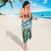 Aotearoa New Zealand Natural Plants Sarong Pohutukawa with Silver Ferns Koru Frond Maori Tattoos LT03 - Polynesian Pride
