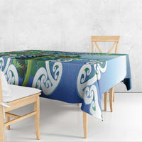 Aotearoa New Zealand Natural Plants Tablecloth Pohutukawa with Silver Ferns Koru Frond Maori Tattoos LT03 - Polynesian Pride